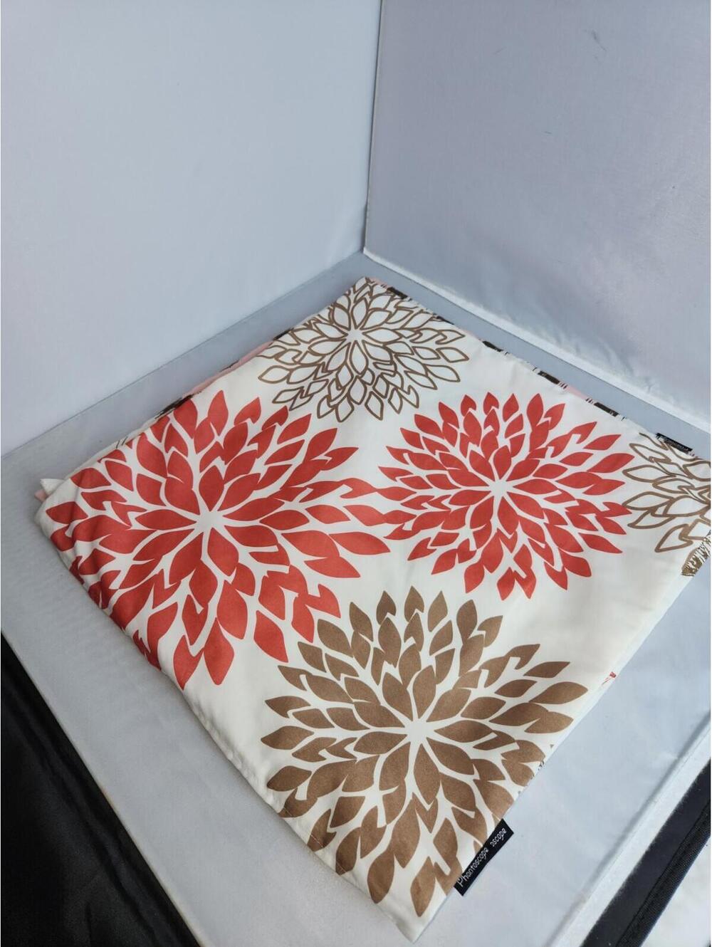 throw pillow covers 18x18, geometric, floral, set of 3, gold, red & white fall